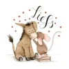 Anillustration Ansichtkaart Ezel & muis liefs met hartjes