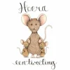 Anillustration Ansichtkaart Hoera een tweeling