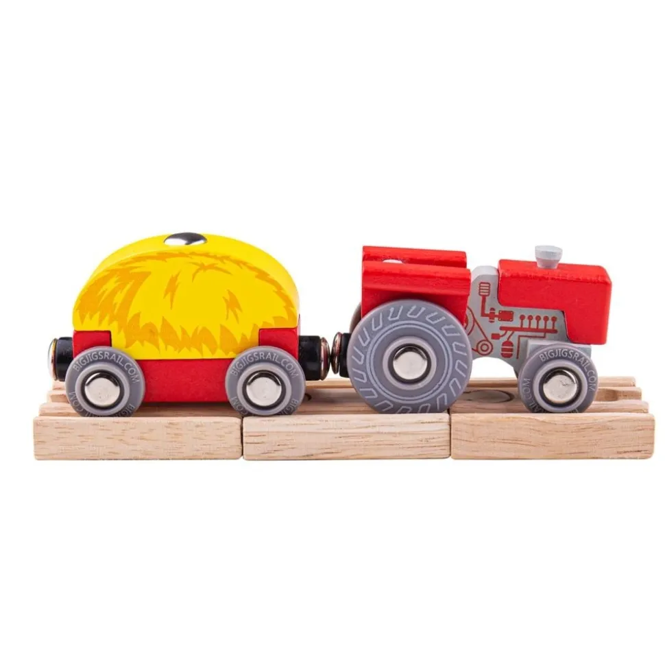 Bigjigs Rode Trekker met Wagon