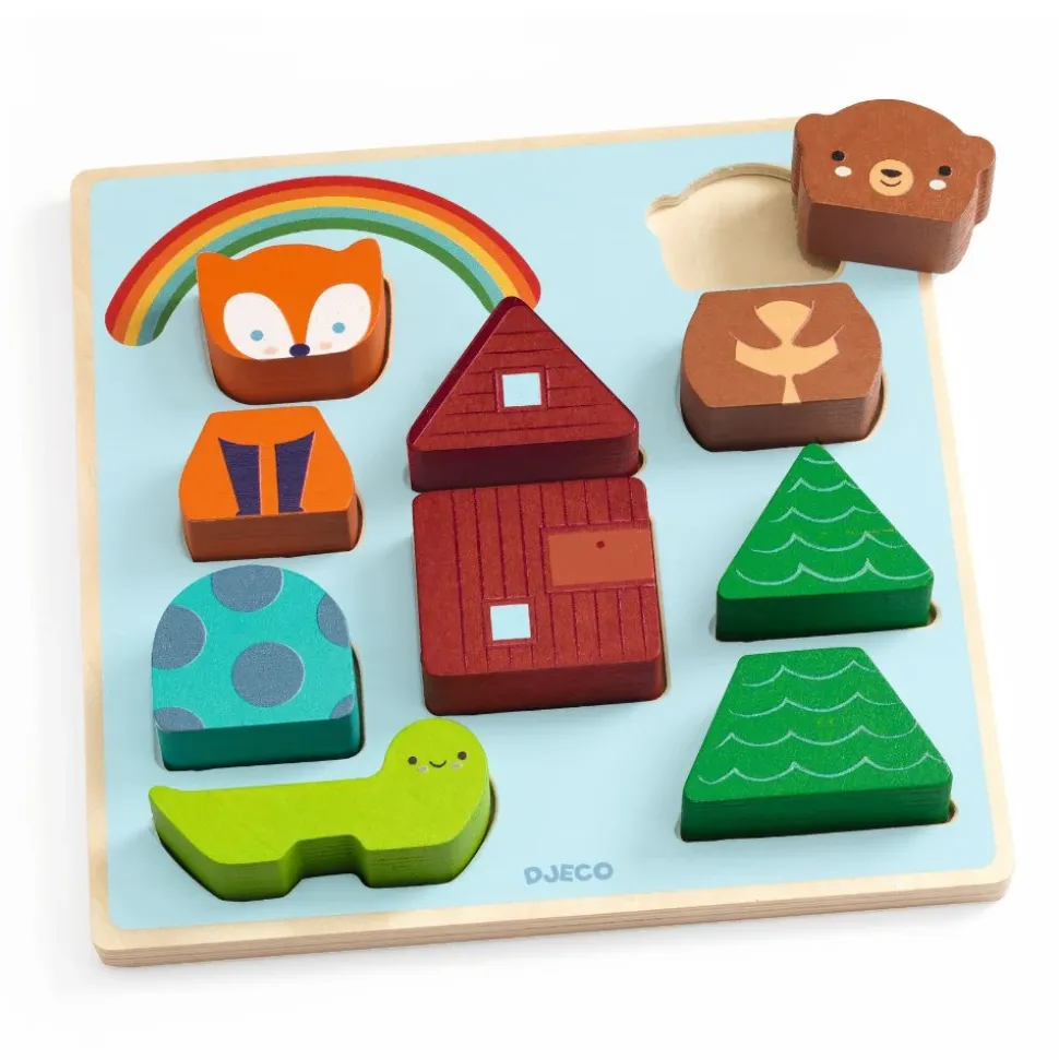Djeco Reliefpuzzel Regenboog 10pcs