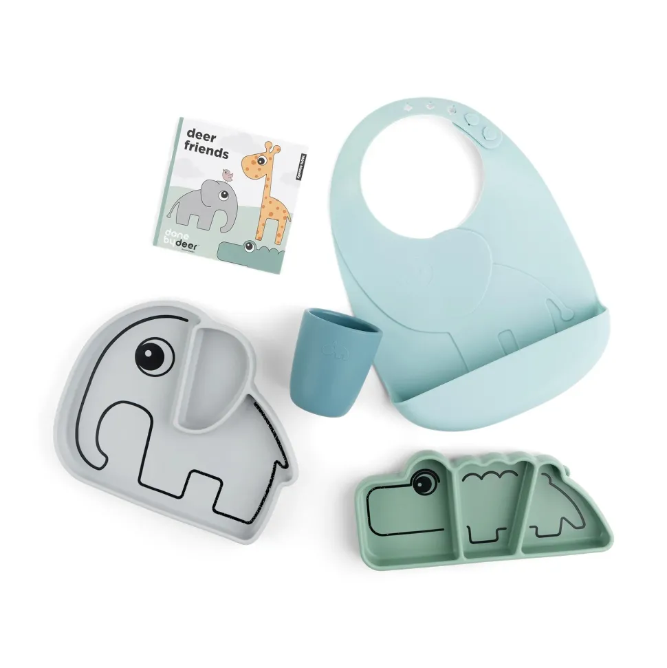 Done by Deer Kinderservies Stick&Stay Cadeauset Blue mix
