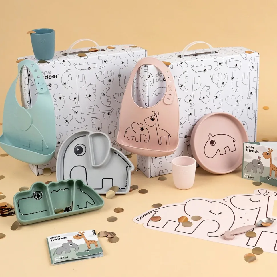 Done by Deer Kinderservies Stick&Stay Cadeauset Blue mix