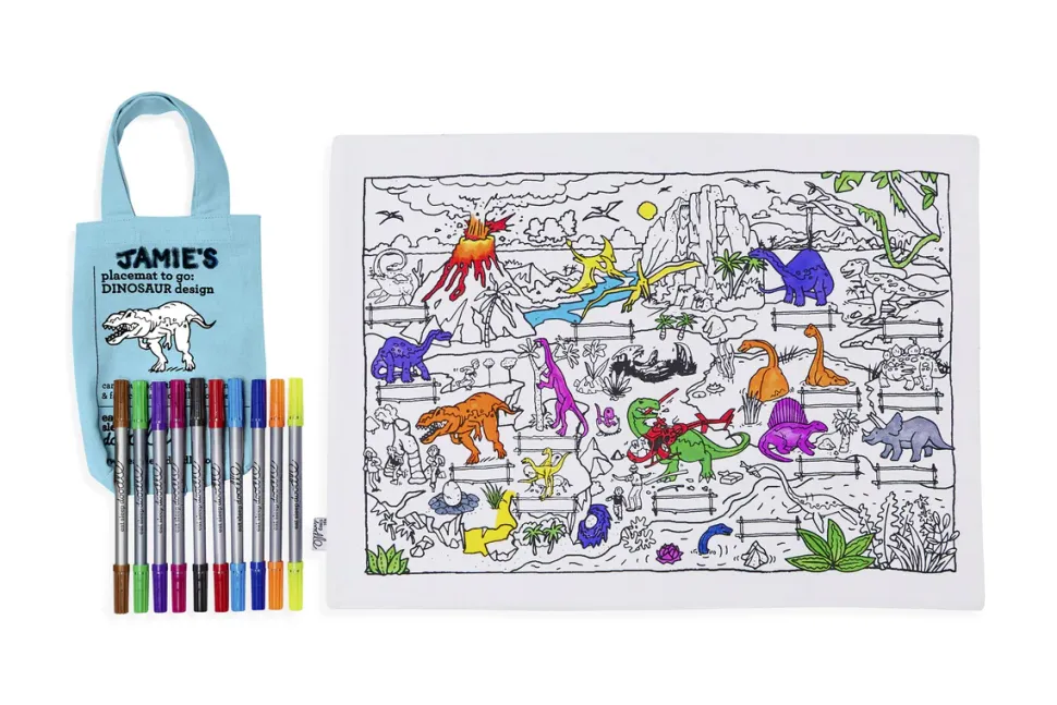 eat sleep doodle Placemat to go Dino