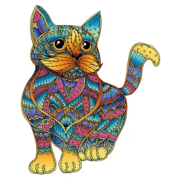 Eureka Regenboog Houten Puzzel Kat