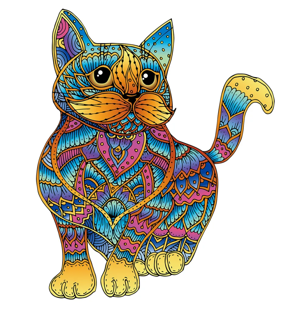 Eureka Regenboog Houten Puzzel Kat