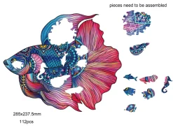 Eureka Regenboog Houten Puzzel Fighting Fish