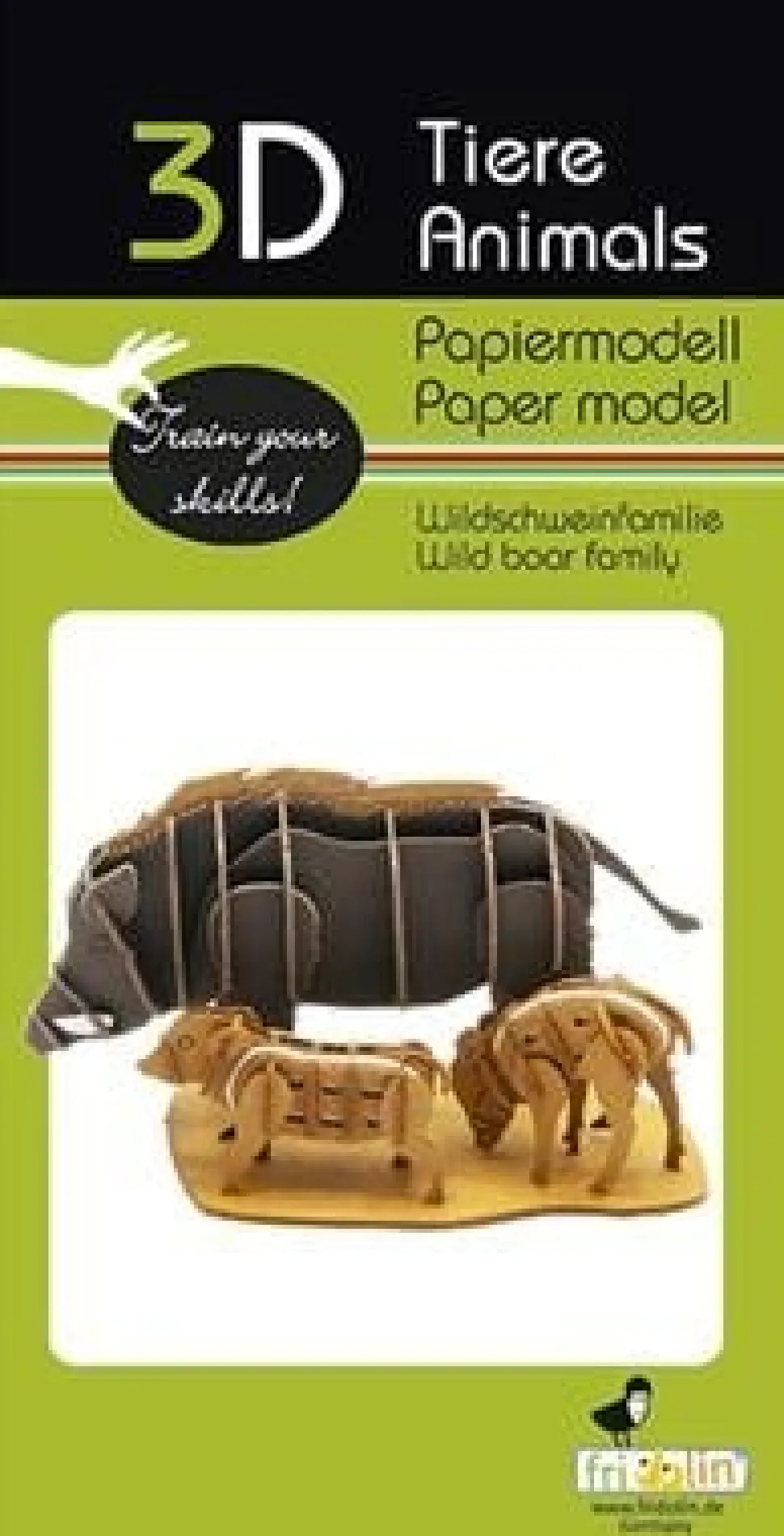 Fridolin 3D Papiermodel Everzwijnen Familie