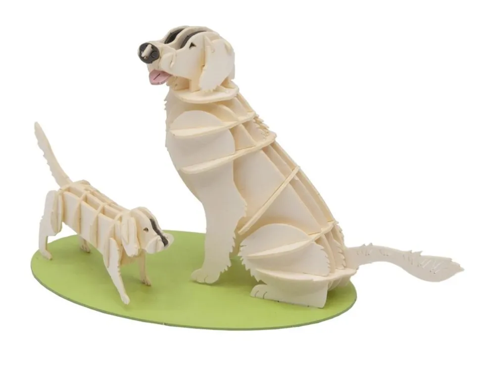 Fridolin 3D Papiermodel Hond Golden Retriever
