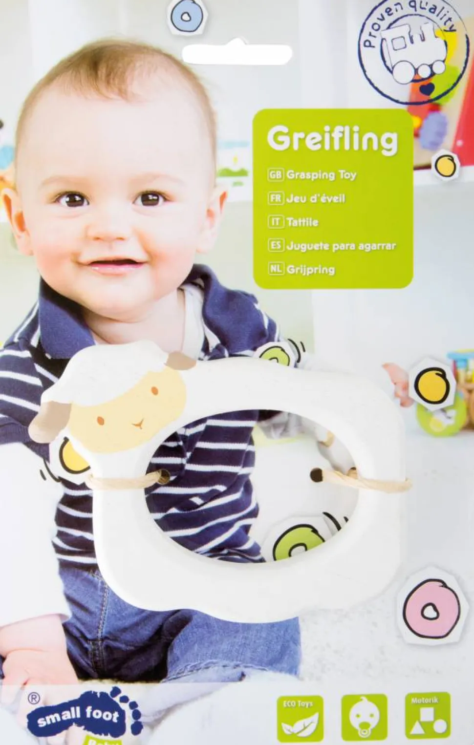 Grijpfiguur Grijpring Schaap Hout