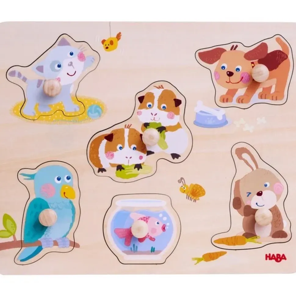 Haba Inlegpuzzel Huisdieren 6pcs