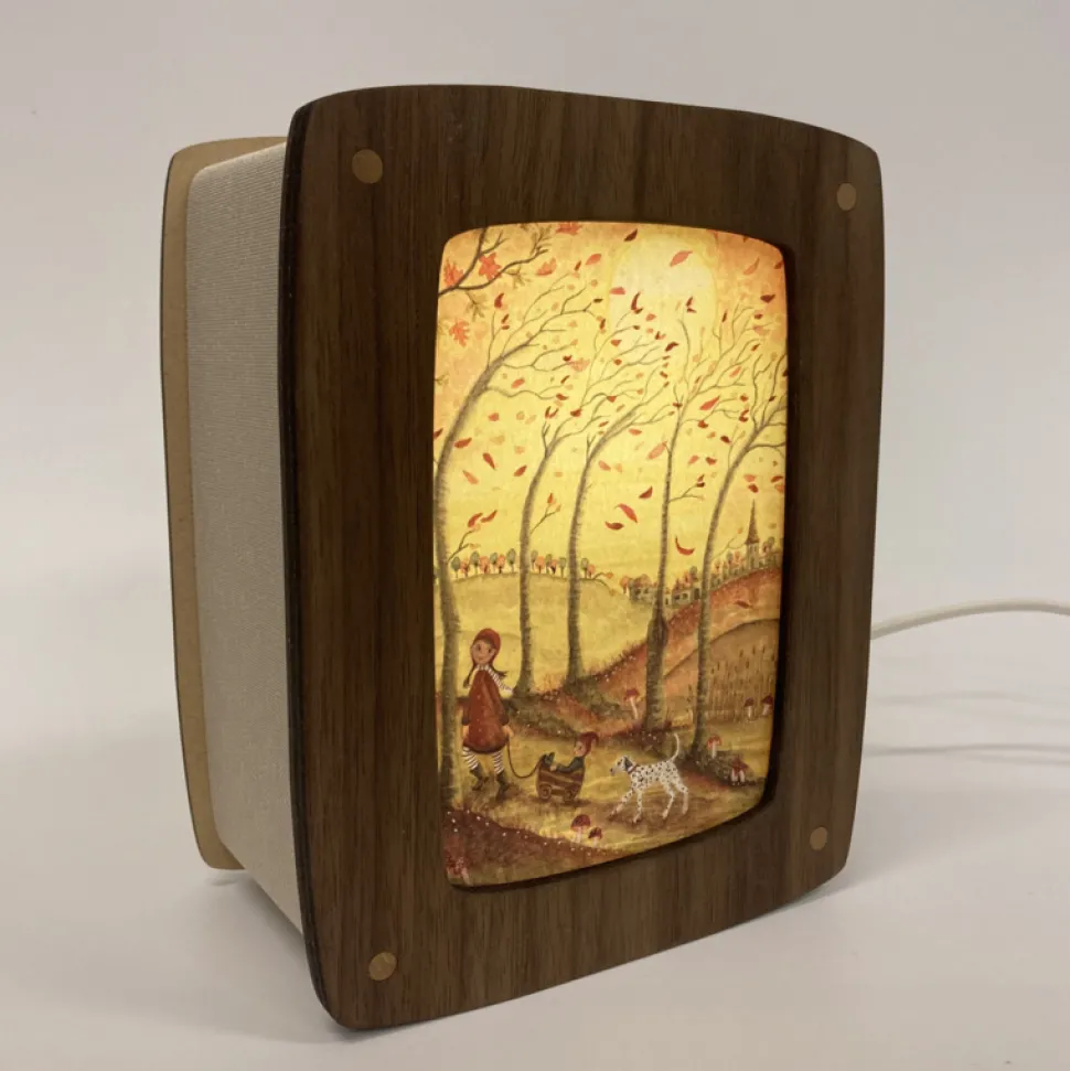 Het Houtlokael Kaartenlamp Luxe Notenhout