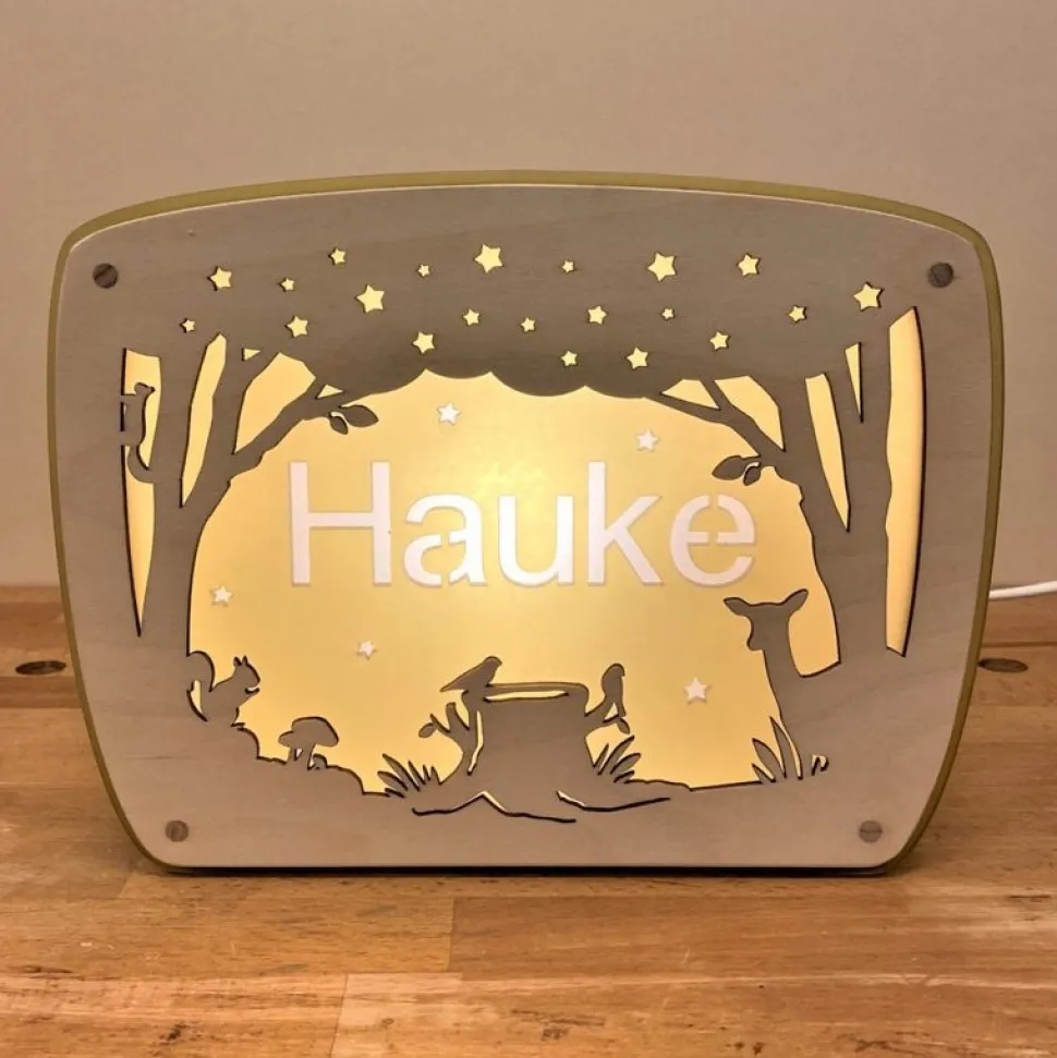 Het Houtlokael Naamlamp Bosdieren Hout