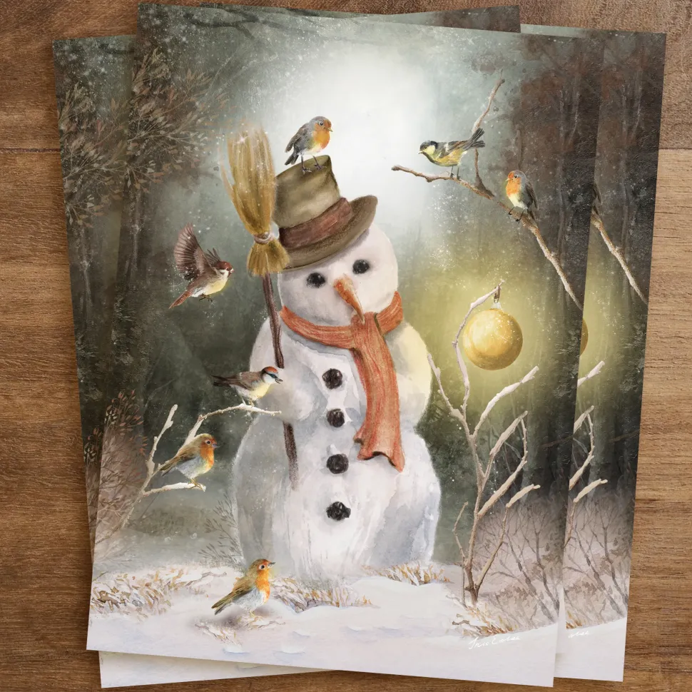 Iris Esther Postkaart Snowman