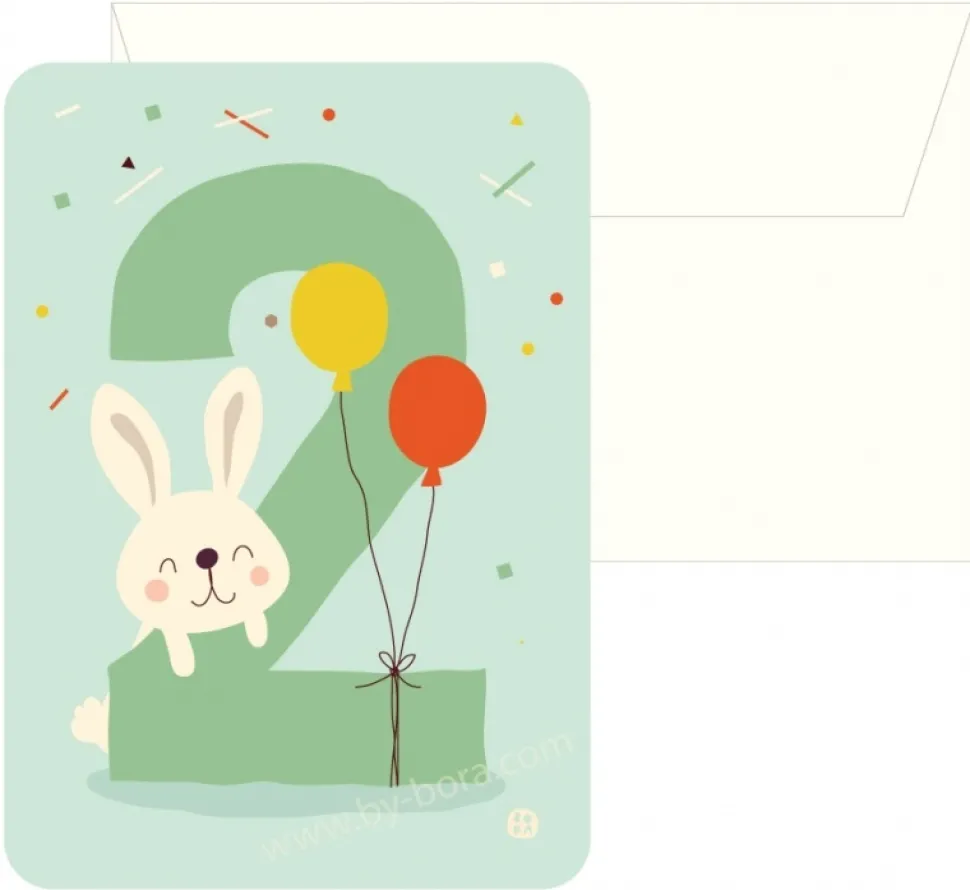 Kaart met Envelop 2 Bunny