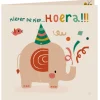 Kaart met envelop Hoera olifant