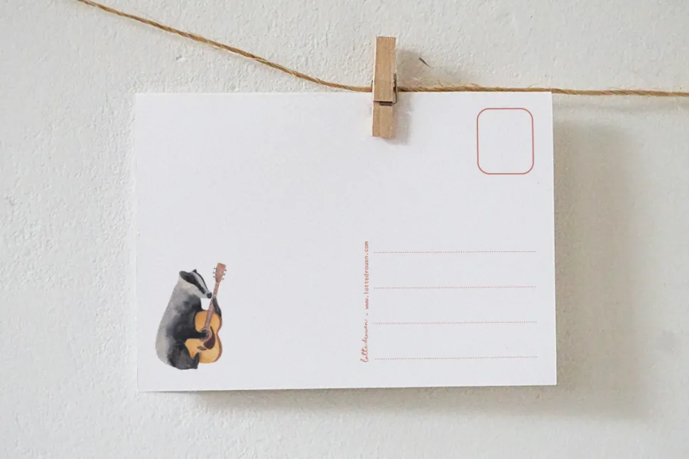 Lotte Drouen Ansichtkaart Hieperdepiep Hoera Dierenband