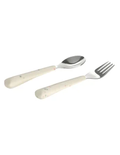 Lässig Kinderbestek Set Vork en Lepel Nature
