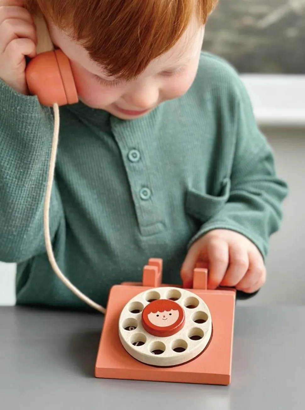 Mentari Ring Ring Telefoon Hout