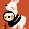 Postkaart Sloth alpaca hug