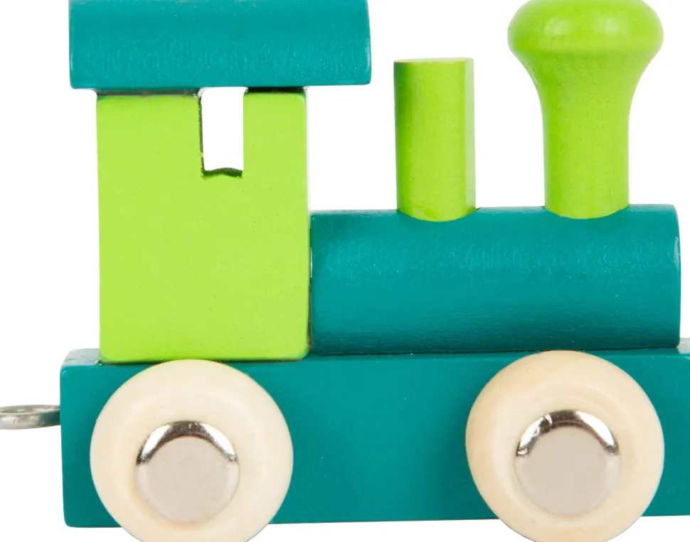 Small Foot Lettertrein Blauw en Groen Hout