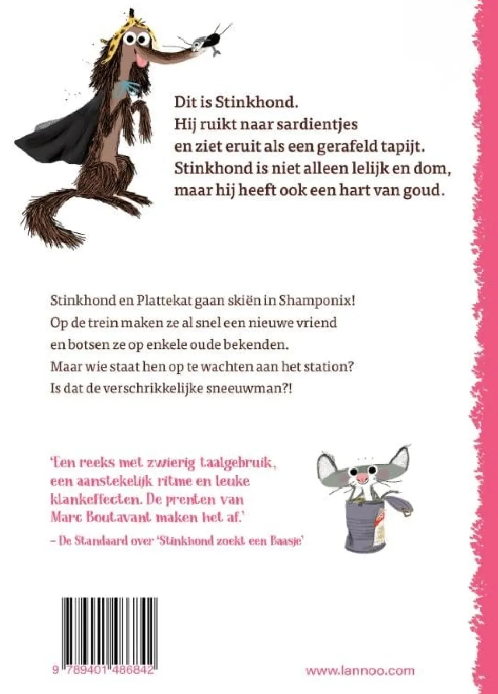 Stinkhond in de sneeuw