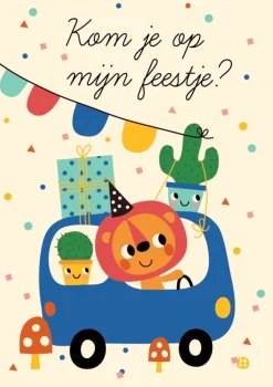 Uitnodigingskaart Auto 6-delig