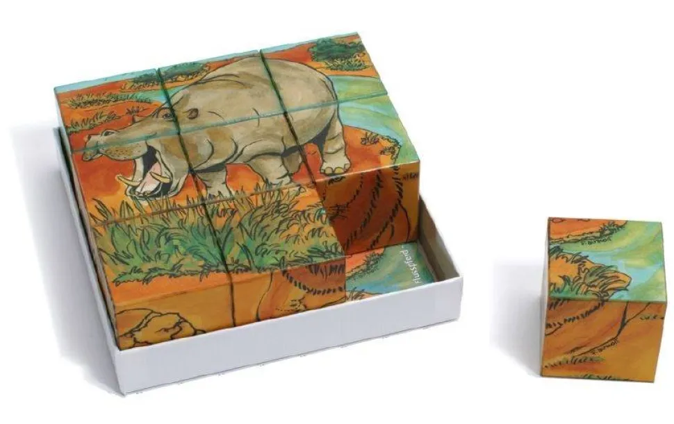 Weizenkorn Blokkenpuzzel Afrika Dieren Hout