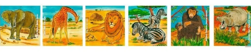 Weizenkorn Blokkenpuzzel Afrika Dieren Hout