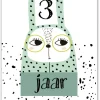 Wenskaart 3 Jaar Kat