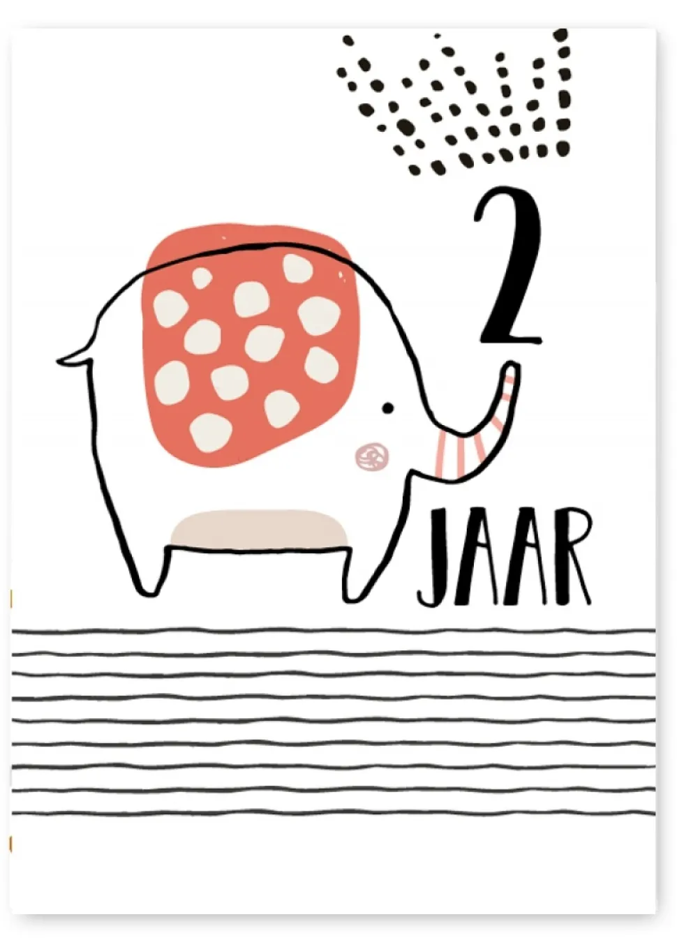 Wenskaart 2 Jaar Olifant
