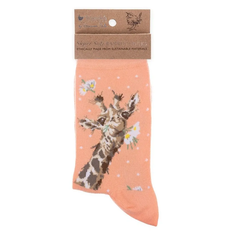 Wrendale Designs Sok Giraffe Flowers